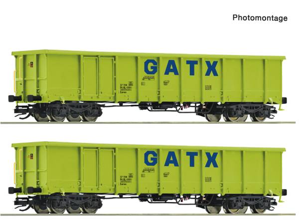ROCO 6680054 - 2-tlg. Set: Offene Güterwagen, GATX